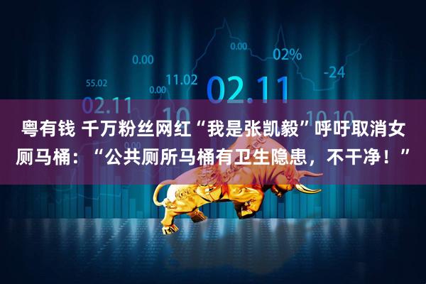 粤有钱 千万粉丝网红“我是张凯毅”呼吁取消女厕马桶：“公共厕所马桶有卫生隐患，不干净！”